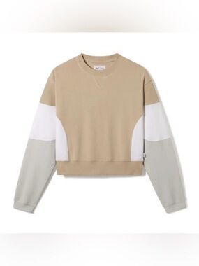 Feat X Helen Owen $108 Retail TreeCell Plush Crewneck Tri Color-Block Size M